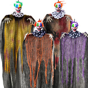JOYIN front view of four hanging clowns showing bright colors and easy setup benefit