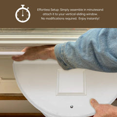 JOYSEUS installed on double-hung window offering easy indoor viewing