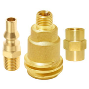 Joywayus kit front view showing QCC1 nut and 1/4" NPT parts for quick secure hookup