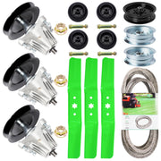 JSXDNWYJ kit front packaging showing all 54-inch deck parts and fitment list