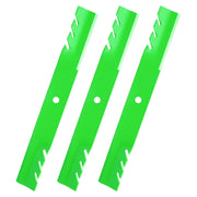 JSXDNWYJ front view of three replacement mulching blades showing fit