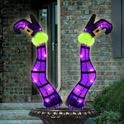 Juegoal front view of purple witch legs showing glowing eerie silhouette and curb appeal