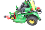 Jungle Jim's front view rack mounted, shows secure trimmer hold benefit