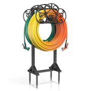 JUNYIYOUO front view showing dual-hose storage for neat yard organization