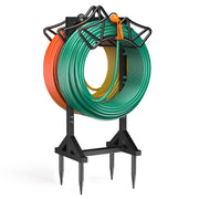 JUNYIYOUO front view showing dual hose capacity and tidy storage benefit