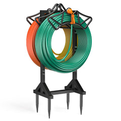 JUNYIYOUO front view showing dual hose capacity and tidy storage benefit