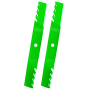 JYLEYJ front view 42-inch mulching blades showing fit and finish benefit