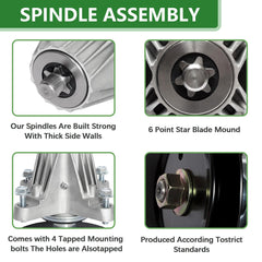 JYLEYJ spindle shaft detail showing machined shaft for reliable blade tracking