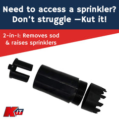 K-IT tool engaging a sprinkler cap to show fast, no-dig cap removal