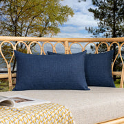 K KEVIN TEXTILE front view of blue lumbar covers showing color and finish benefit