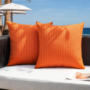 K KEVIN TEXTILE front view of two orange covers showing bright curb appeal