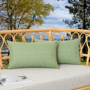 K KEVIN TEXTILE front view of sage green 12x20 pillow covers, stylish protection