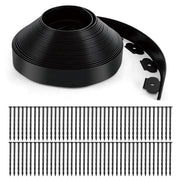 KAKO front view of 3 inch x 66 foot black landscape edging showing roll packaging and product length benefit