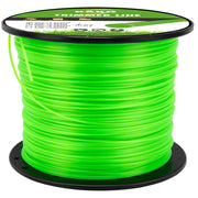 KAKO spool front view showing capacity and bright green line, highlights long runtime