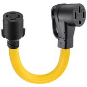 Kanayu front view of adapter cord showing plugs and bright jacket benefit high visibility