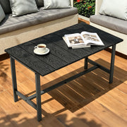 KANEODOT front view of black patio coffee table showing clean lines and durability