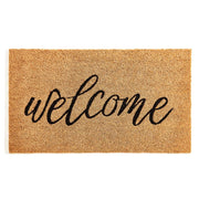 KANKUN front view welcome doormat showing natural look and curb appeal