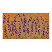 KANKUN lavender floral front view showing welcome design and durable coir