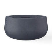 Kante charcoal planter front view showing modern silhouette and curb appeal