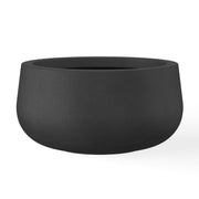 Kante front view of black round bowl planter showing modern profile and durability
