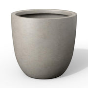 Kante front view buff concrete planter shows elegant modern style and stability