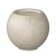 Kante front view of spherical concrete planter showing elegant shape and curb appeal