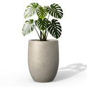 Kante front view weathered planter showing elegant curves and refined finish for styling