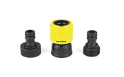 Kärcher front packaging showing three-piece adapter kit improving setup speed
