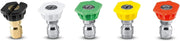 Kärcher front packaging of 5-piece nozzle kit showing quick connect benefits