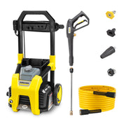 Kärcher K1800PS front view showing compact unit and handle for easy transport