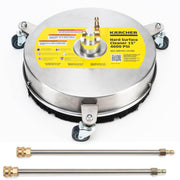 Kärcher surface cleaner front view showing compact design and wide coverage