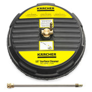 Kärcher surface cleaner front view showing housing and quick-connect for easy setup