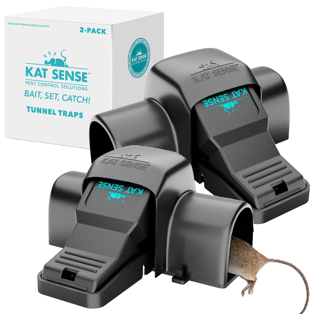 Kat Sense front view of covered trap showing safe enclosed design and secure capture