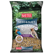 Kaytee front bag showing blueberry blend and 10 lb size for easy identification and storage