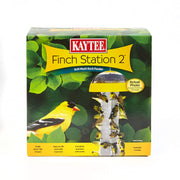 Kaytee Finch Station front view showing feeder and bright yellow dome attracting birds