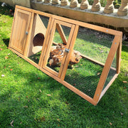 Kecreque front view full coop showing secure run and nesting box for outdoor safety