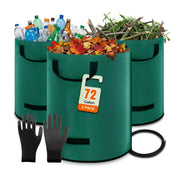 Kendo front view of three reusable yard bags showing capacity and durability