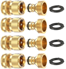 Kesfitt front packaging showing all included brass quick-connect pieces and washers, durable set