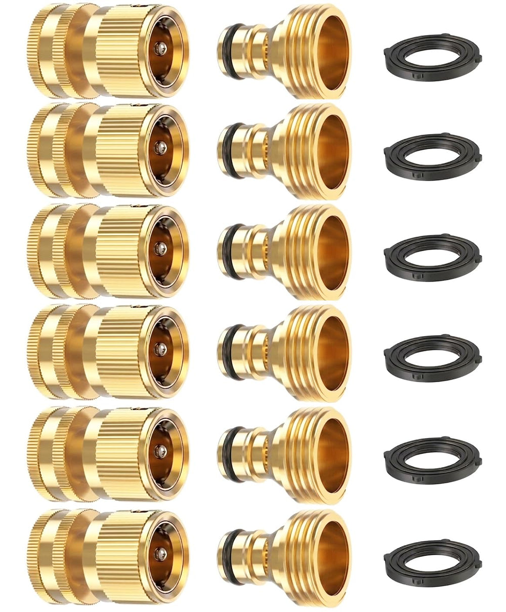 Kesfitt front view of brass quick connect set showing durable finish and components for easy installs