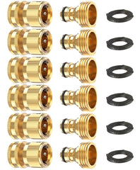Kesfitt front view of brass quick connect set showing durable finish and components for easy installs