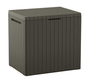 Keter city front view showing compact design and storage benefit
