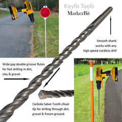 Keyfit Tools MarkerBit carbide tip closeup for fast starts in hard soil