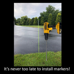 Keyfit Tools MarkerBit in action installing a driveway marker faster and straighter