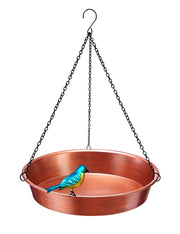 Keygift hanging bird bath front view showing durable design and garden appeal