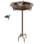 KHayRovies front view of bird bath showing vintage shape and durable finish