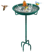KHayRovies front view of retro green bird bath showcasing vintage design and curb appeal