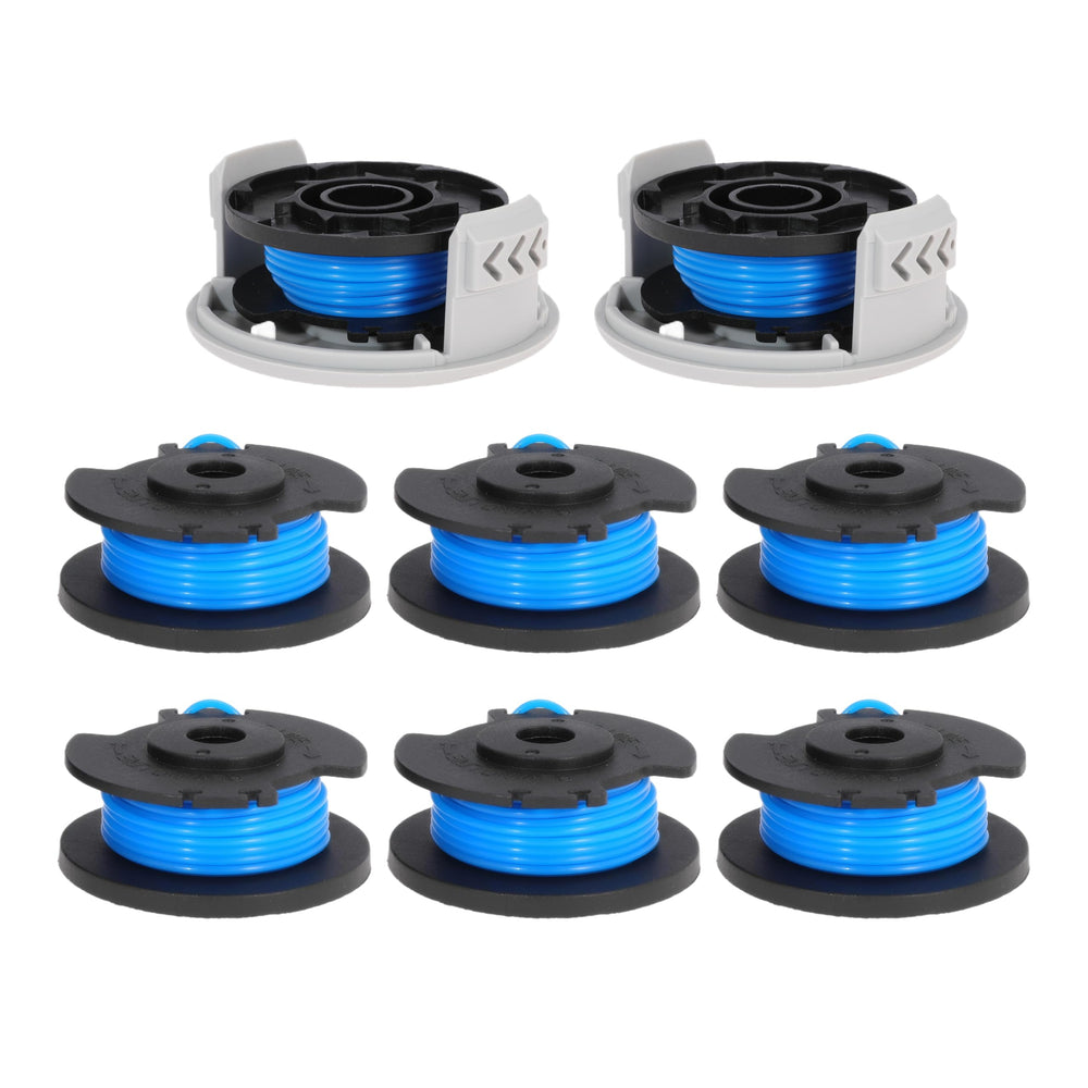 Kicofyee replacement spool front view showing fit for Ryobi trimmers and easy swap benefit