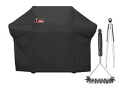 Kingkong front view on Weber Summit 400-series grill showing full fit and protection
