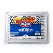 Kingsford front packaging showing four disposable grill liners for easy cleanup