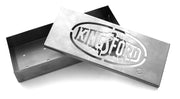 Kingsford smoker box front view showing compact stainless steel design and easy placement